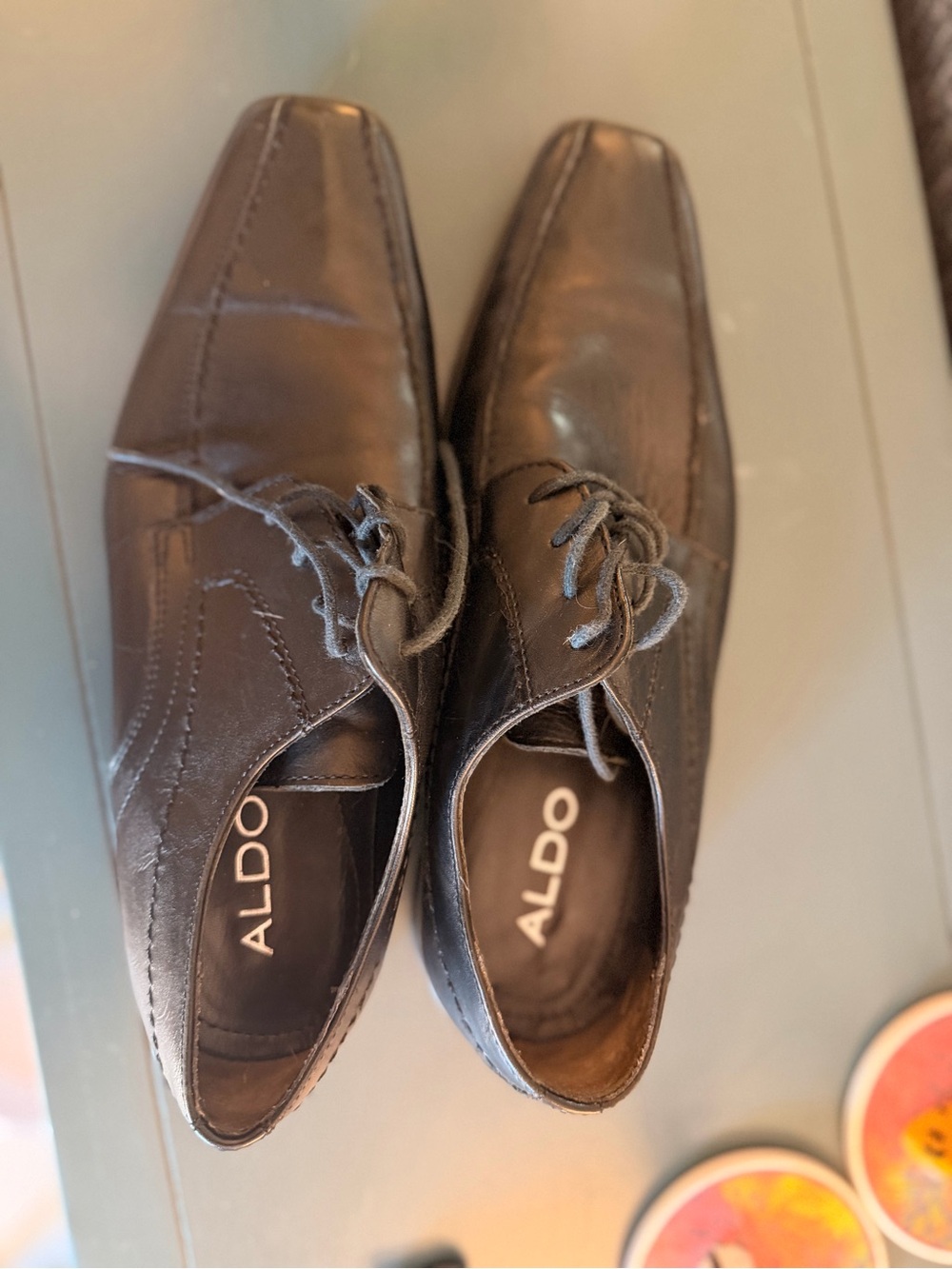 Aldo Men’s Dark Brown Leather Lace-Up Oxfords